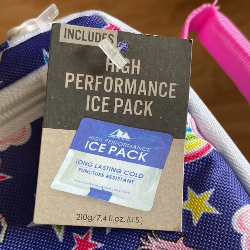 Kids Arctic Zone Purple Unicorn Lunch Box Bag Cooler W/ Ice Pack